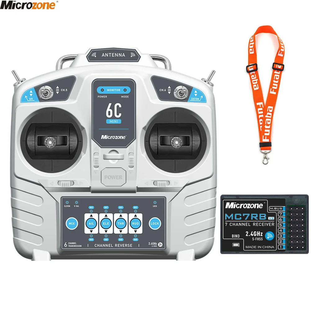 Radio Transmitter 6Ch - Transmissor Controlador MicroZone com Receptor, Sistema