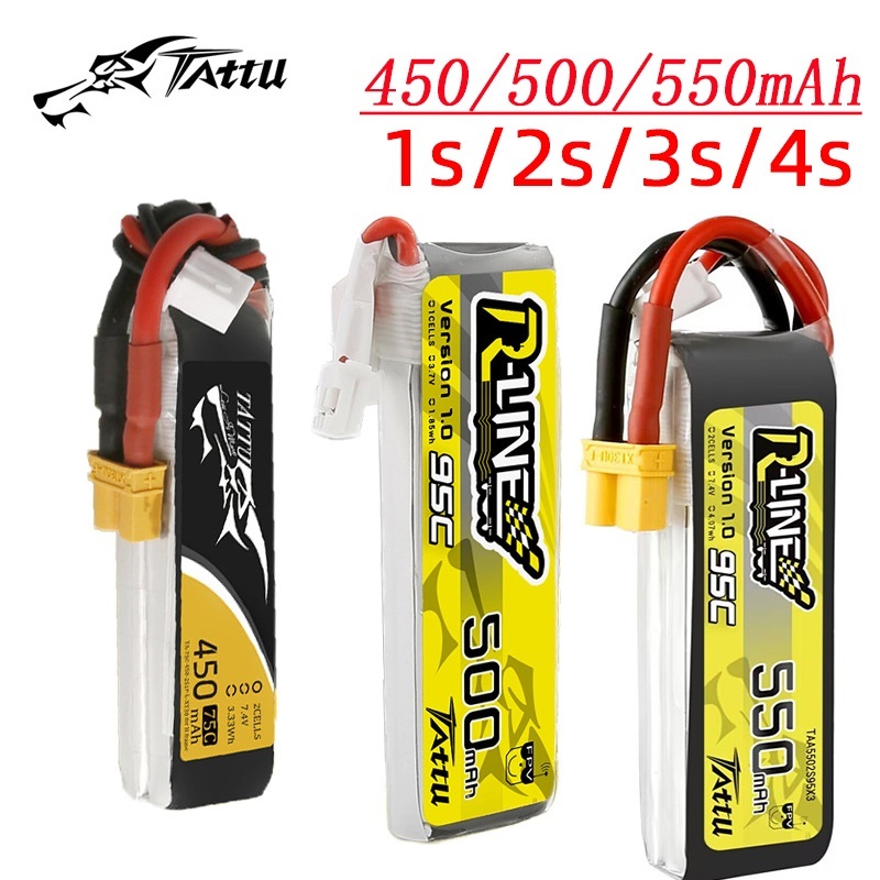 Lipo Battery 4S - 3 pçs nova tattu 450/500/550mah 75/95c